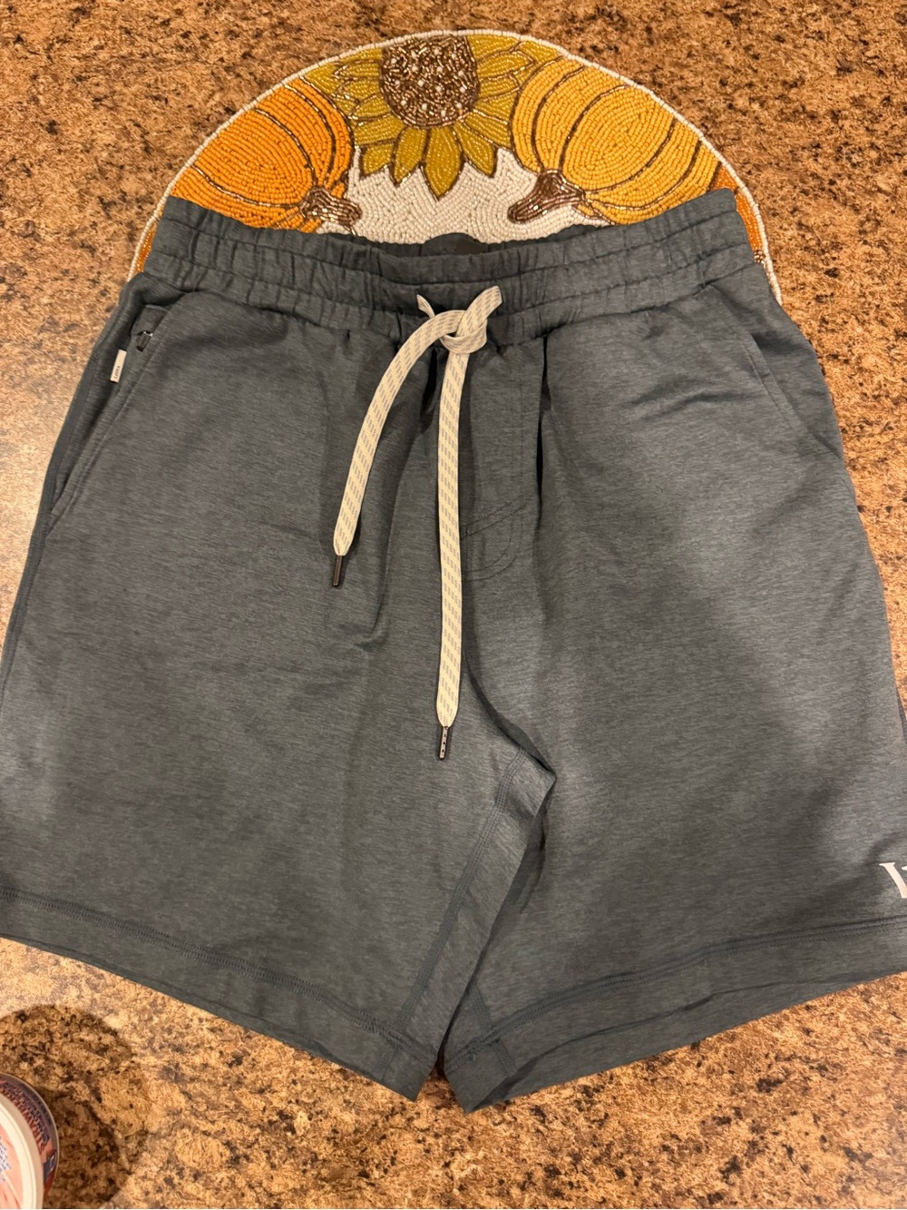 Vuori Men's Slate Gray/green Athletic Drawstring Shorts